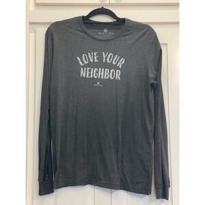 Bell & May Long sleeve LOVE YOUR NEIGHBOR t-shirt gray L